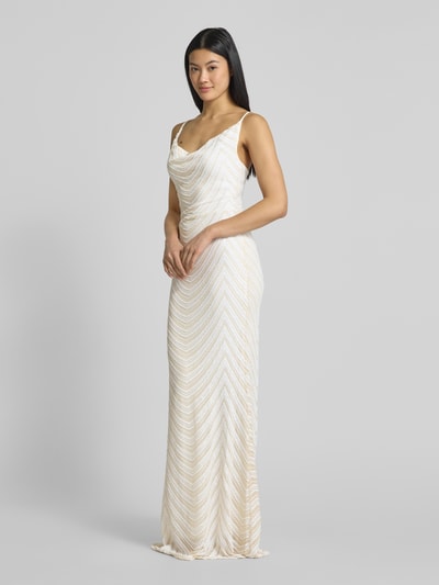 Lipsy Abendkleid mit Paillettenbesatz Weiss 1