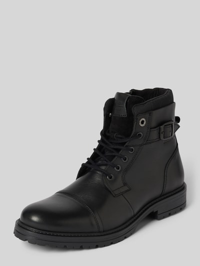 Jack & Jones Lederboots mit Dornschließe Modell 'DEXTER' Black 1