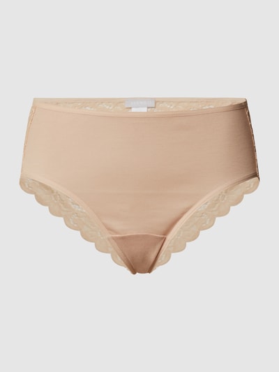 Hanro Slip van fijnrib met kant inzet, model 'Moments' Beige - 2