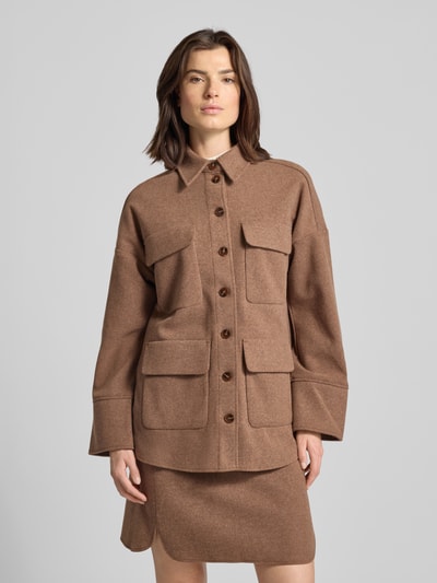 Christian Berg Woman Jack met overhemdkraag en klepzakken Cognac - 4