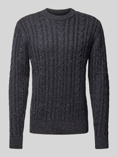 Casual Friday Strickpullover mit gerippten Abschlüssen Modell 'Karl' Marine 1