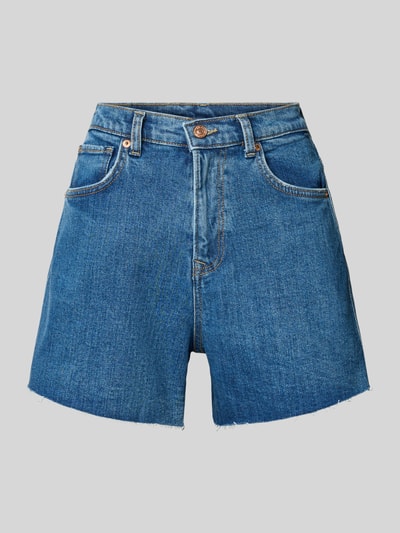 Productfoto, blauwe dames korte jeans van katoenmix met lichte wassing, zichtbare naden en onafgewerkte zoom, Damen Jeansshorts met katoenmix van Pepe Jeans