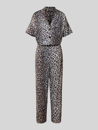 Oui Jumpsuit mit Animal-Print Camel 2