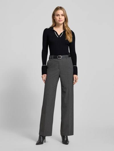 HUGO Slim Fit Strickshirt aus Viskose-Mix Modell 'SAMUR' Black 1