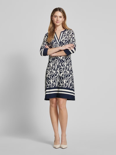 Christian Berg Woman Selection Knielanges Kleid mit V-Ausschnitt Marine 1