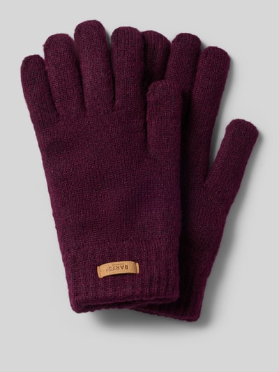 Produktfoto, Handschuhe mit Label-Patch Modell 'Witzia' von Barts in Dunkellila, grobe Strickstruktur, Damen Handschuhe von Barts