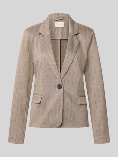 Produktfoto, Blazer mit Viskose-Anteil Modell 'Bonnie' von FREE/QUENT, beige mit feinem Streifenmuster, Reverskragen, strukturierte Oberfläche