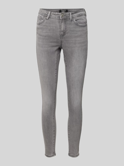 Only Skinny Fit Jeans aus Baumwoll-Mix Modell 'WAUW' Mittelgrau Melange 1