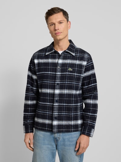 Lacoste Kurtka koszulowa o kroju oversized z czystej bawełny model ‘6CG’ Ciemnoniebieski 4