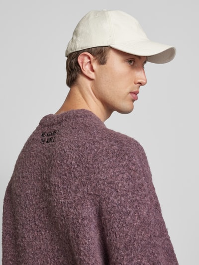 Review X MATW Oversized gebreide pullover met ribboorden Paars - 3