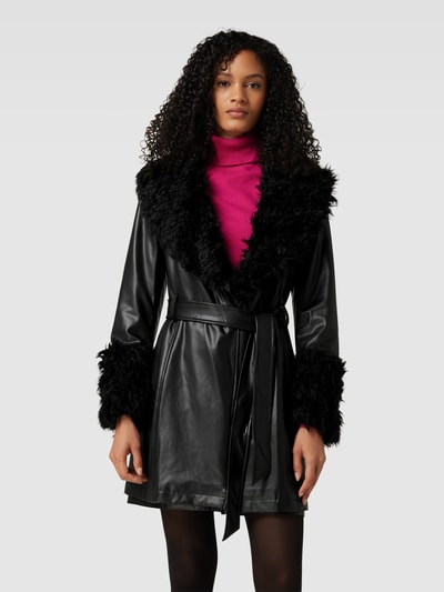GUESS Lange jas met imitatiebont, model 'AURORA' Zwart - 4