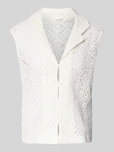 Christian Berg Woman Kamizelka szydełkowa o kroju relaxed fit z ażurowym wzorem Złamany biały 2