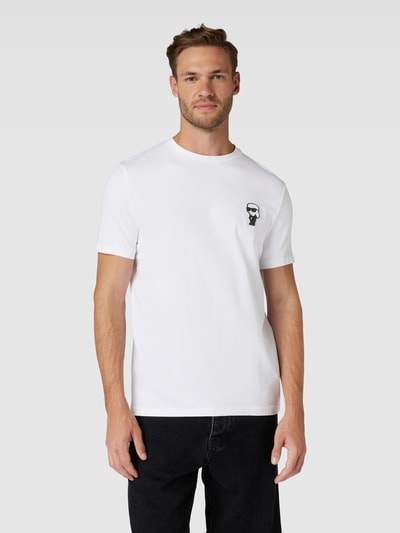 Karl Lagerfeld T-shirt z naszywką z motywem Biały 4