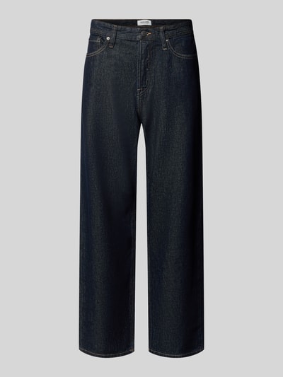 Produktfoto, Wide Fit Jeans aus reiner Baumwolle Modell 'Alex' von JACK & JONES in Dunkelblau, 5-Pocket-Design, glatte Struktur, Damen Jeans