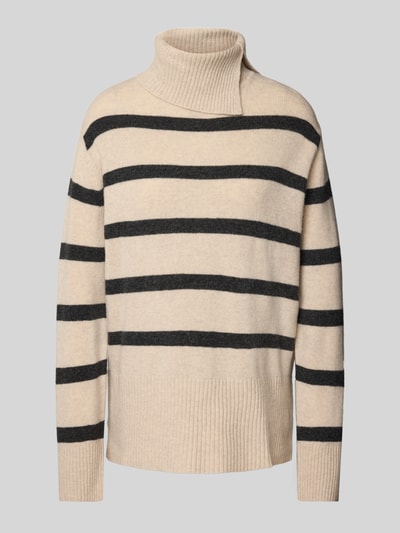 Christian Berg Woman Sweter wełniany ze stójką Beżowy melanż 2