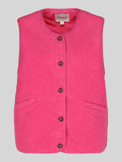 ONLY Regular Fit Weste in Teddyfell-Optik Modell 'BABY' Pink 2