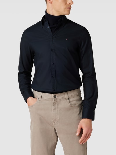 Tommy Hilfiger Tailored Business-Hemd mit Label-Stitching Modell 'FLEX' Bleu 4