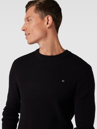 Christian Berg Men Strickpullover mit Strukturmuster Black 3