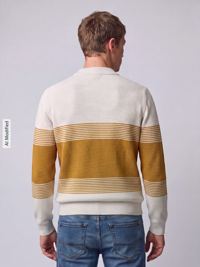 Selected Regular Fit Pullover aus reiner Baumwolle GELB 5