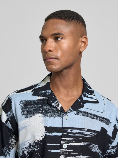 JAKE*S STUDIO MEN Regular Fit Freizeithemd aus Viskose-Leinen-Mix Eisblau 3