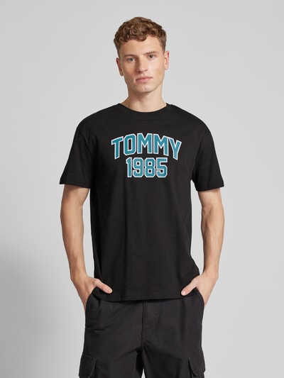 Tommy Jeans T-shirt met labelprint Zwart - 4