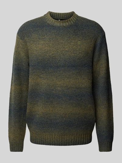 G-Star Raw Strickpullover aus Viskose mit Label-Stitching Modell 'Gradient' Oliv 2