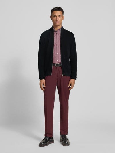 Matinique Slim fit gebreid jack met opstaande kraag, model 'Alagoon' Zwart - 1