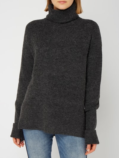 Vero Moda Rollkragen-Pullover mit Raglanärmeln Dunkelgrau Melange 4