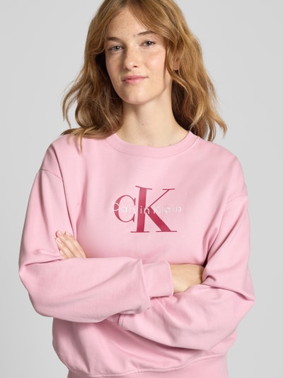 Calvin Klein Jeans Sweatshirt met labelprint Felroze - 3