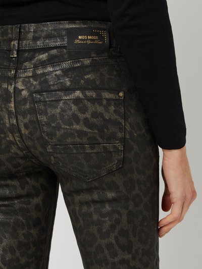 MOS MOSH Slim fit jeans met stretch, model 'Sumner Animal' Goud gemêleerd - 3