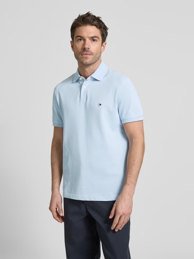 Tommy Hilfiger Regular fit poloshirt met labeldetail Lichtblauw - 4