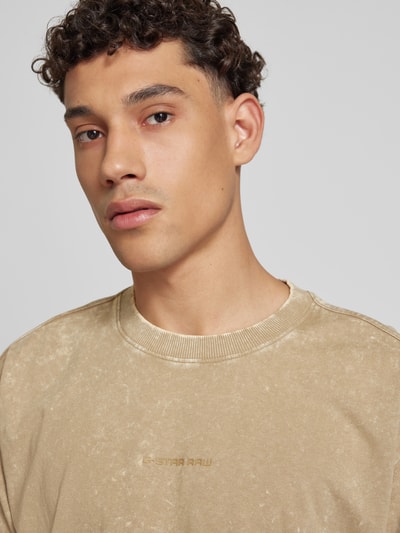 G-Star Raw T-shirt met labelprint Beige - 3