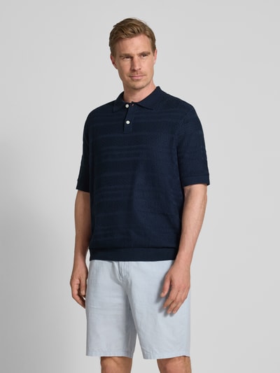 SELECTED HOMME Relaxed Fit Poloshirt aus reiner Baumwolle Modell 'FOAM' Dunkelblau 4