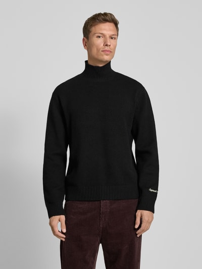 Jack & Jones Gebreide pullover met ribboorden, model 'NORREBRO'' Zwart - 4