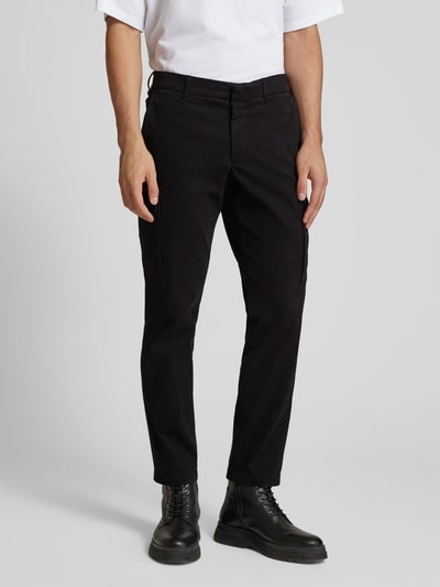 Baldessarini Tapered fit cargobroek met elastische band, model 'Rhett' Zwart - 4