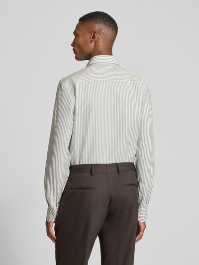 Profuomo Slim fit zakelijk overhemd met kentkraag Groen - 5