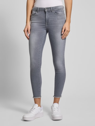 Only Skinny Fit Jeans mit Baumwoll-Anteil Modell 'BLUSH' Mittelgrau Melange 4