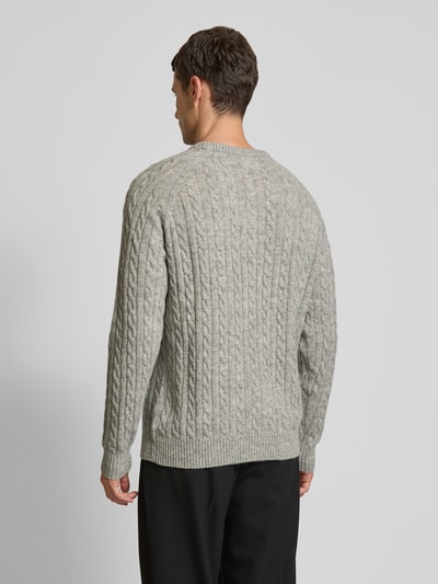 Lindbergh Strickpullover mit gerippten Abschlüssen Hellgrau 5