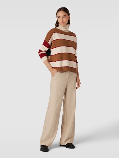 Weekend Max Mara Strickpullover mit Stehkragen Modell 'BENITO' Camel Melange 1