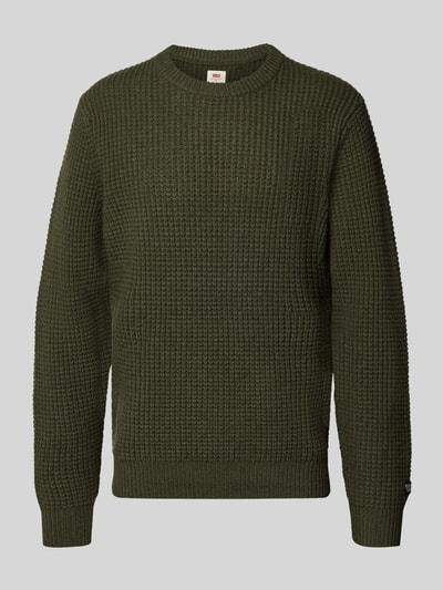 Levi's® Strickpullover mit gerippten Abschlüssen Oliv 2
