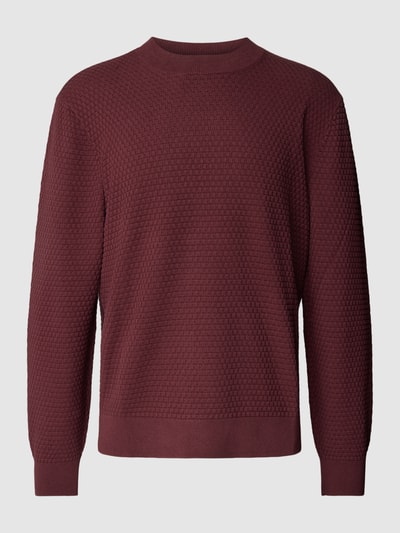 ARMANI EXCHANGE Strickpullover mit Strukturmuster Bordeaux 1