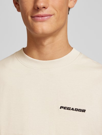 Pegador Oversized T-Shirt mit Label-Stitching Beige 3