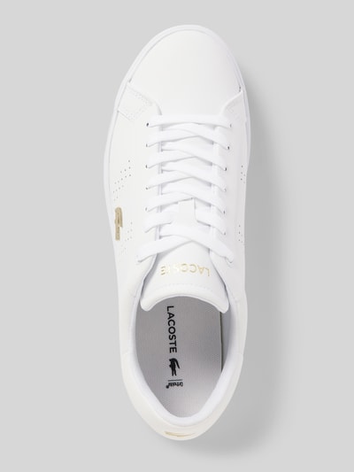 Lacoste Sneakersy skórzane z aplikacją z logo model ‘POWERCOURT 2.0’ Biały 3