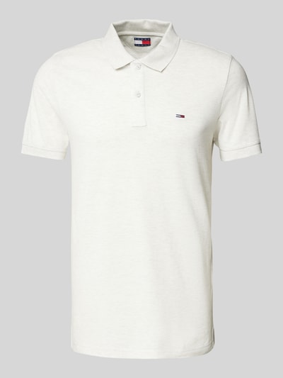 Tommy Jeans Slim fit poloshirt met logostitching Lichtgrijs gemêleerd - 2