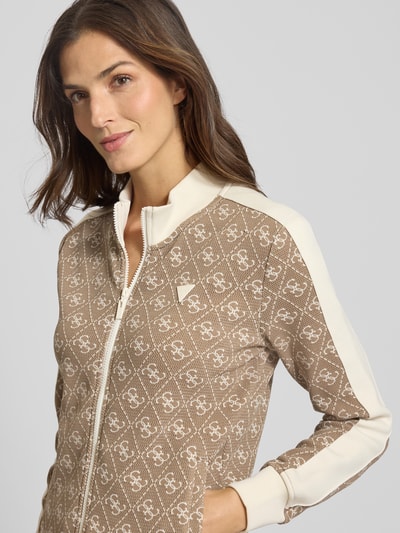 GUESS Activewear Sweatjacke mit Reißverschluss Taupe 3