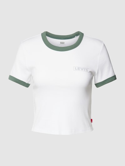 Levi's® Cropped T-Shirt mit Label-Detail Offwhite 2