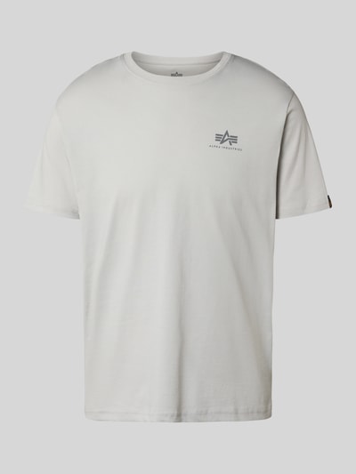 Alpha Industries T-shirt met labelprint en ronde hals Lichtgrijs - 2