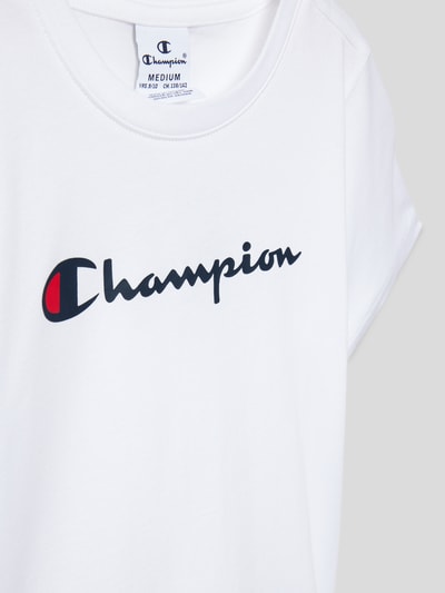 CHAMPION T-Shirt mit Label-Print Weiss 2