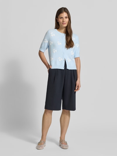 VERO MODA Slim Fit Strickjacke mit Intarsien Modell 'DOFFY INTARSIA' Hellblau 1