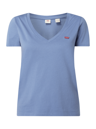 Levi's® T-shirt z dekoltem w serek  Szaroniebieski 2